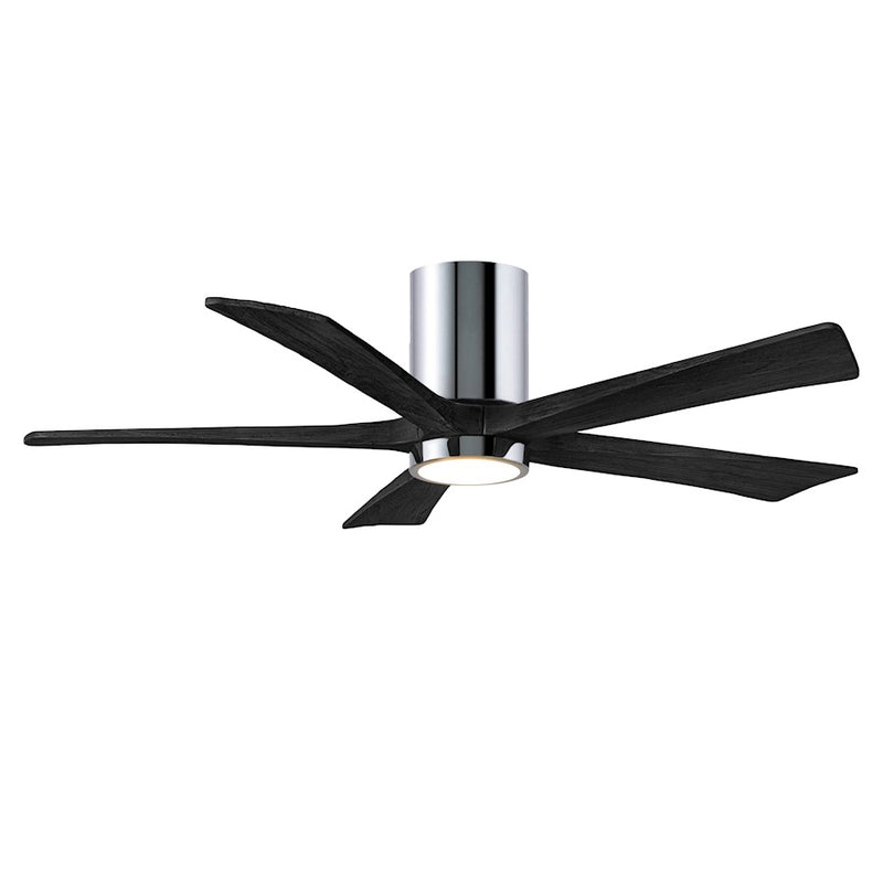 Matthews Fans Irene 5HLK 52in 5-Blade Ceiling Fan | Contemporary Polished Chrome and Matte Black Wood Blades | Bedroom | Model IR5HLK-CR-BK-52