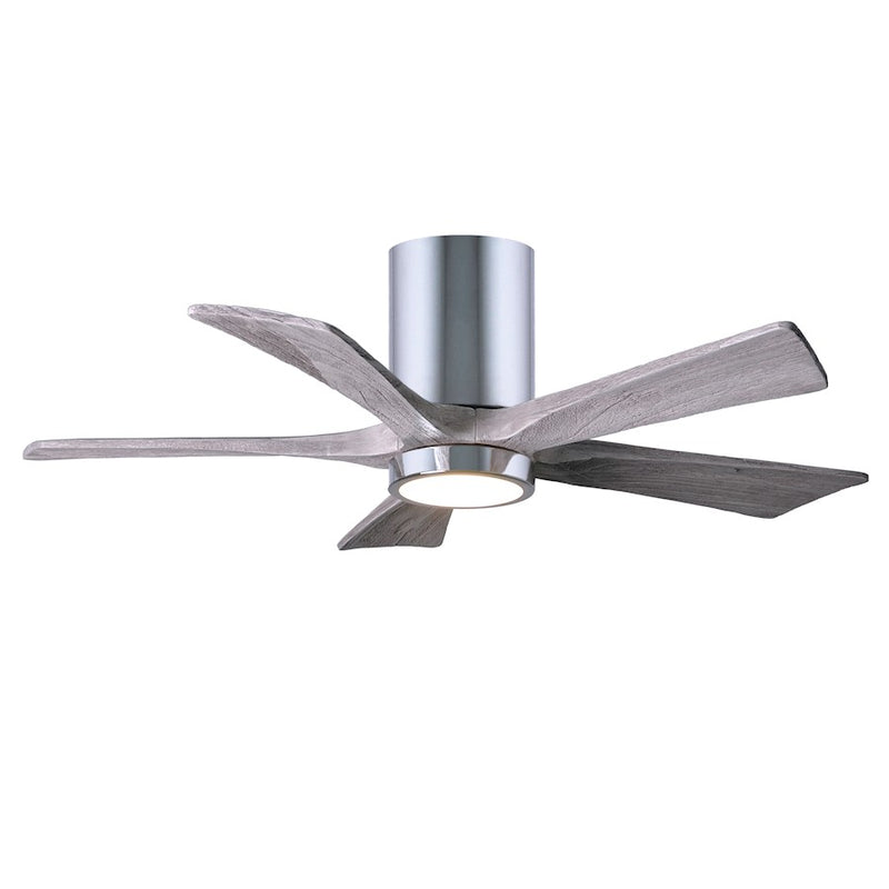 Matthews Fan Irene-HLK 42in 5-Blade Ceiling Fan | Polished Chrome and Barn Wood Solid Wood Blades | Bedroom & Living Room | Model IR5HLK-CR-BW-42