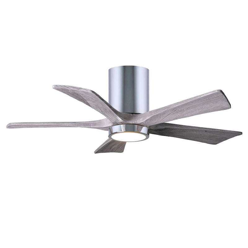 Matthews Fan Irene-HLK 42in 5-Blade Ceiling Fan | Polished Chrome and Barn Wood Solid Wood Blades | Bedroom & Living Room | Model IR5HLK-CR-BW-42