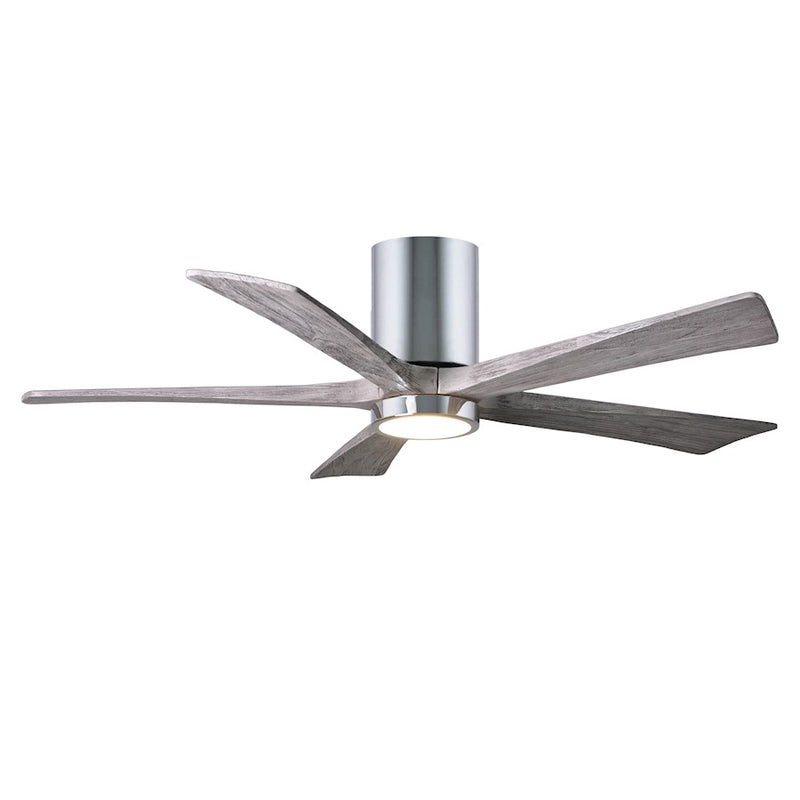Matthews Fan Irene-HLK 52in 5-Blade Ceiling Fan | Polished Chrome and Barn Wood Solid Wood Blades | Bedroom & Living Room | Model IR5HLK-CR-BW-52
