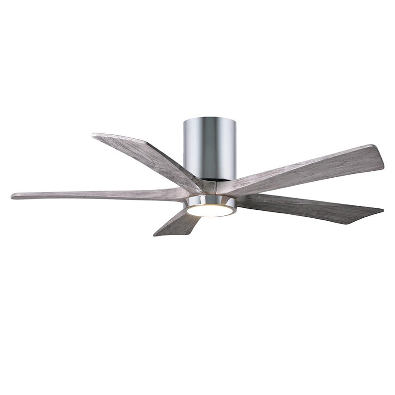 Matthews Fan Irene-HLK 52in 5-Blade Ceiling Fan | Polished Chrome and Barn Wood Solid Wood Blades | Bedroom & Living Room | Model IR5HLK-CR-BW-52
