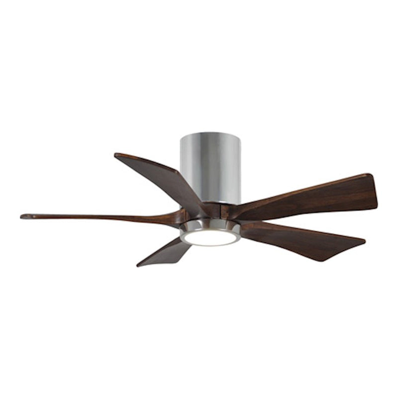 Matthews Fan Irene-HLK 42in 5-Blade Ceiling Fan | Polished Chrome and Walnut Solid Wood Blades | Bedroom & Living Room | Model IR5HLK-CR-WA-42