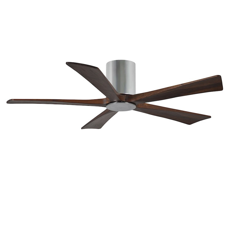 Matthews Fan Irene-5HLK 52in 5-Blade Ceiling Fan | Polished Chrome and Walnut Tone Wood Blades | Bedroom & Living Room | D 52 | Model IR5HLK-CR-WA-52