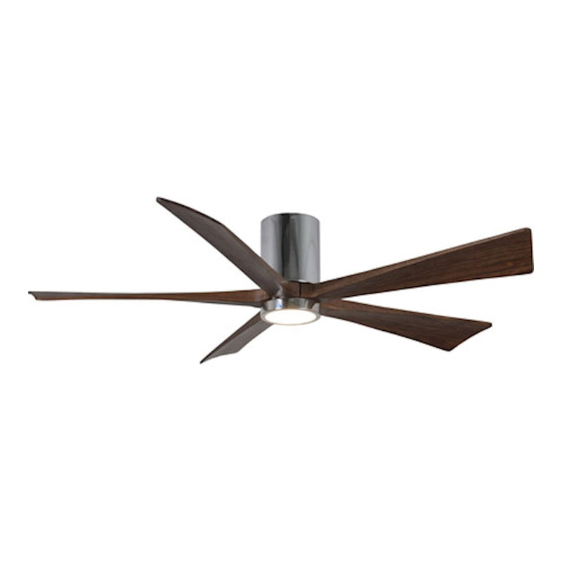 Matthews Fan Irene-5HLK 60in 5-Blade Ceiling Fan | Polished Chrome and Walnut Tone Wood Blades | Bedroom & Living Room | D 52 | Model IR5HLK-CR-WA-60
