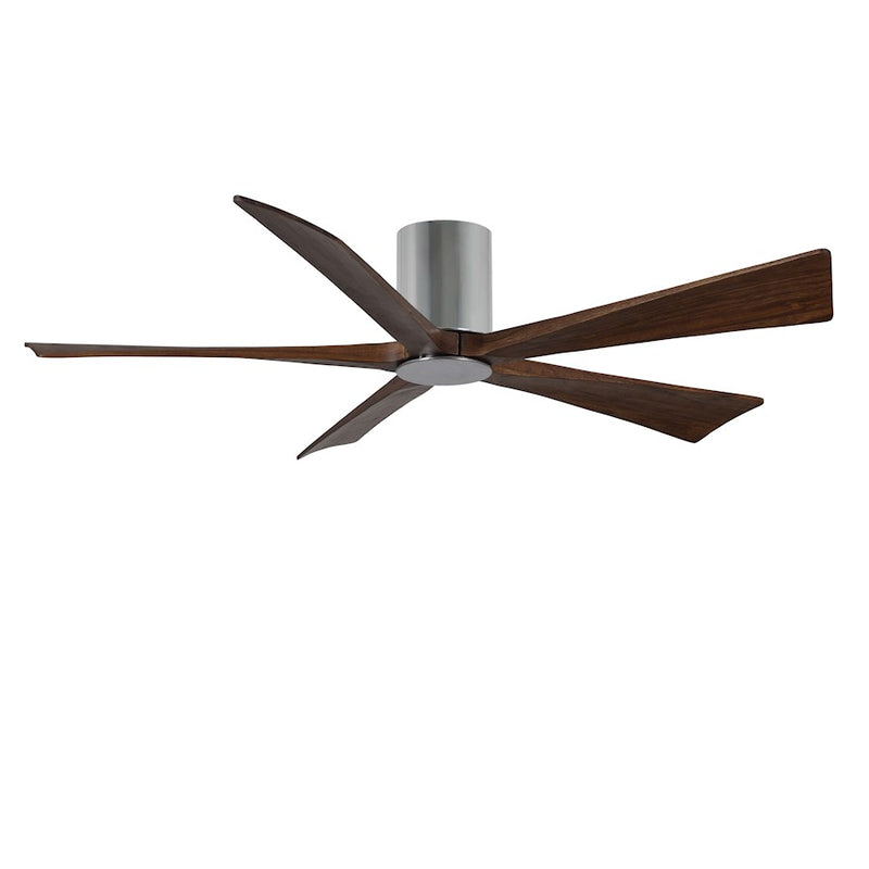 Matthews Fan Irene-5HLK 60in 5-Blade Ceiling Fan | Polished Chrome and Walnut Tone Wood Blades | Bedroom & Living Room | D 52 | Model IR5HLK-CR-WA-60