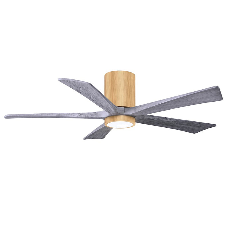 Matthews Fans Irene-5HLK 52in 5-Blade Ceiling Fan | Contemporary Brushed Pewter and Barnwood | Living Room & Bedroom | Model IR5HLK-BP-BW-52