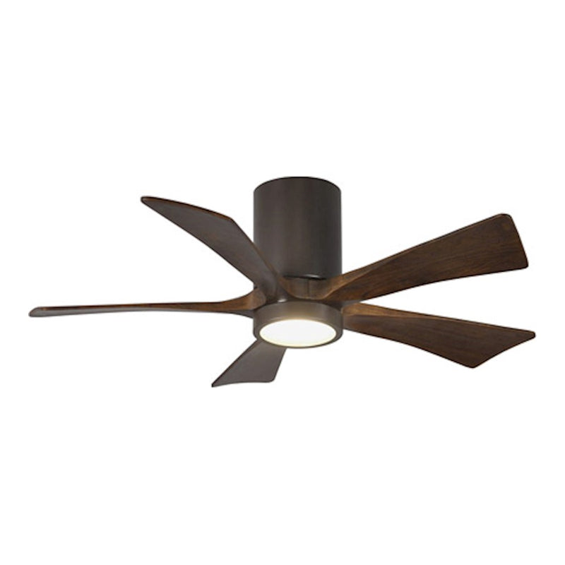 Matthews Fan Irene-HLK 42in 5-Blade Ceiling Fan | Rustic Textured Bronze and Walnut | Bedroom & Small Living Room | Model IR5HLK-TB-WA-42