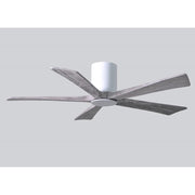 Matthews Fan Irene-HLK 52in 5-Blade Flush Mount Ceiling Fan | Gloss White and Barn Wood Solid Wood Blades | Bedroom & Living | Model IR5HLK-WH-BW-52