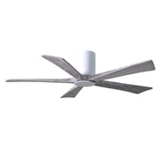 Matthews Fan Irene-HLK 52in 5-Blade Flush Mount Ceiling Fan | Gloss White and Barn Wood Solid Wood Blades | Bedroom & Living | Model IR5HLK-WH-BW-52
