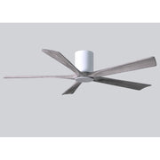 Matthews Fan Irene-HLK 60in 5-Blade Flush Mount Ceiling Fan | Gloss White and Barn Wood Solid Wood Blades | Bedroom & Living | Model IR5HLK-WH-BW-60