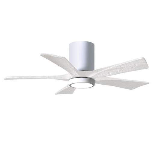 Matthews Fans Irene-5HLK 42in 5-Blade Flush Mount Ceiling Fan | Contemporary Gloss White and Matte White Solid Wood | Model IR5HLK-WH-MWH-42