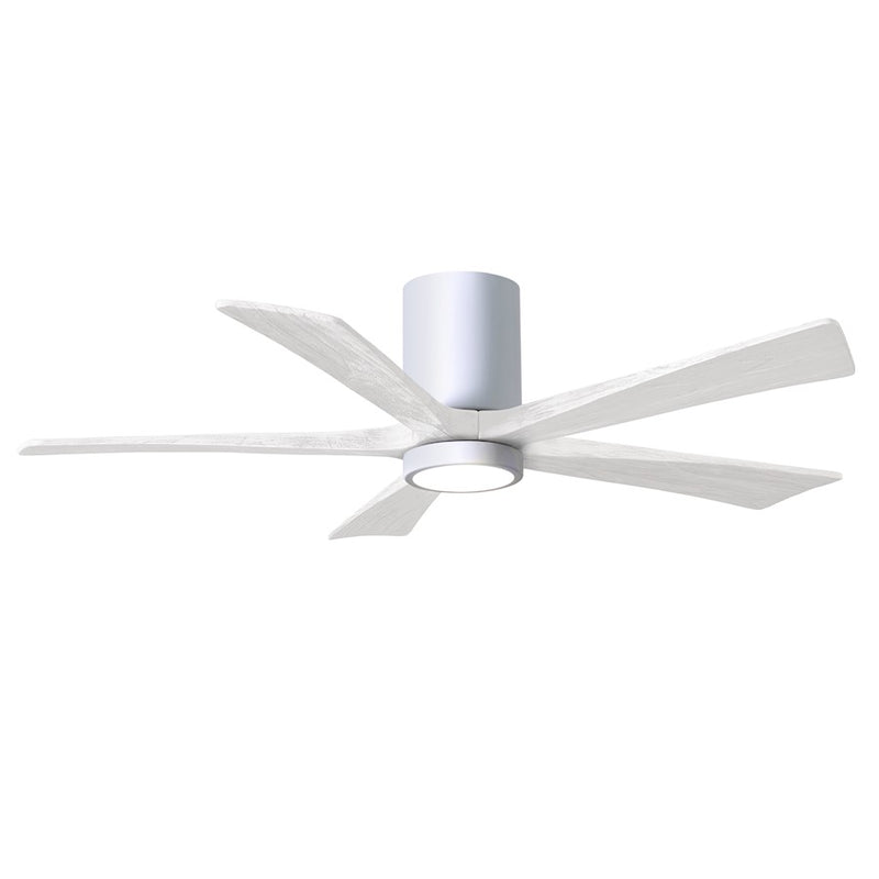 Matthews Fans Irene 5HLK 52in 5-Light Ceiling Fan | Gloss White and Matte White Solid Wood Blades | Bedroom & Living Room | Model IR5HLK-WH-MWH-52