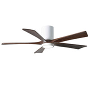 Matthews Fan Irene-HLK 52in 5-Blade Flush Mount Ceiling Fan | Gloss White and Walnut Wood Blades | Bedroom & Living Room | Model IR5HLK-WH-WA-52