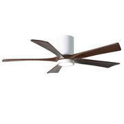 Matthews Fan Irene-HLK 52in 5-Blade Flush Mount Ceiling Fan | Gloss White and Walnut Wood Blades | Bedroom & Living Room | Model IR5HLK-WH-WA-52
