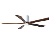 Matthews Fan Irene-HLK 60in 5-Blade Flush Mount Ceiling Fan | Gloss White and Walnut Wood Blades | Bedroom & Living Room | Model IR5HLK-WH-WA-60