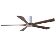 Matthews Fan Irene-HLK 60in 5-Blade Flush Mount Ceiling Fan | Gloss White and Walnut Wood Blades | Bedroom & Living Room | Model IR5HLK-WH-WA-60