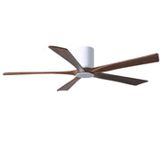 Matthews Fan Irene-HLK 60in 5-Blade Flush Mount Ceiling Fan | Gloss White and Walnut Wood Blades | Bedroom & Living Room | Model IR5HLK-WH-WA-60