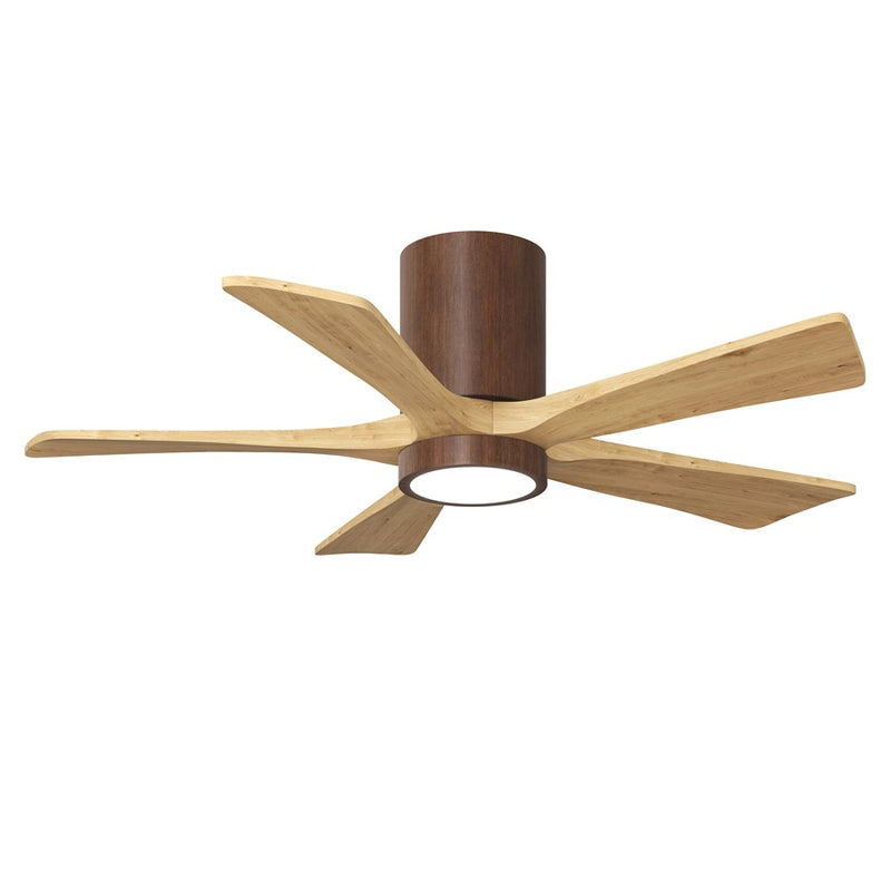 Matthews Fans Irene-5HLK 42in 5-Blade Flush Mount Ceiling Fan | Walnut & Light Maple Solid Wood | Bedroom & Small Office | Model IR5HLK-WN-LM-42