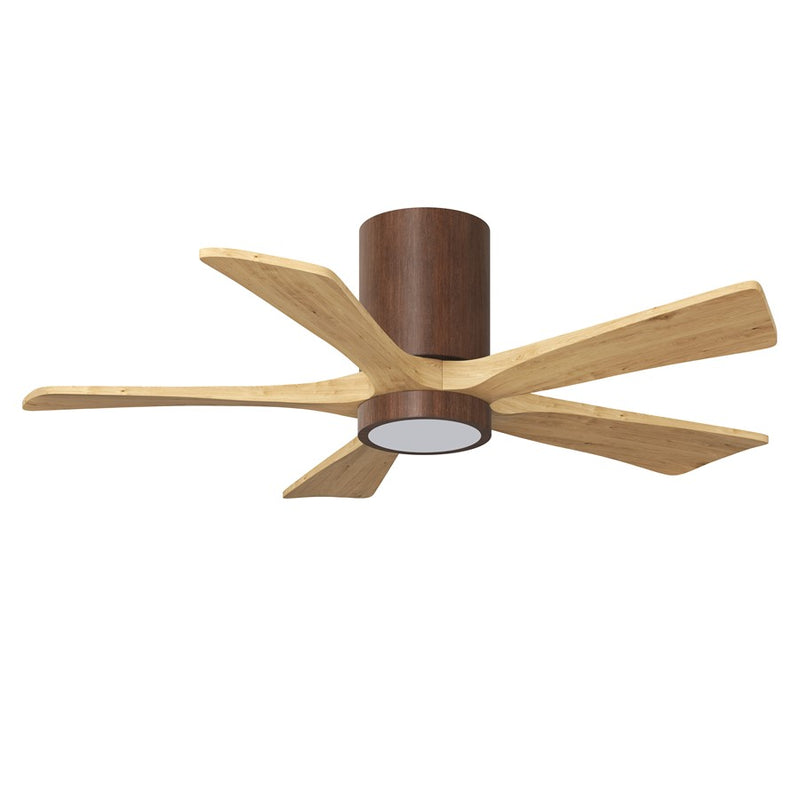 Matthews Fans Irene-5HLK 42in 5-Blade Flush Mount Ceiling Fan | Walnut & Light Maple Solid Wood | Bedroom & Small Office | Model IR5HLK-WN-LM-42