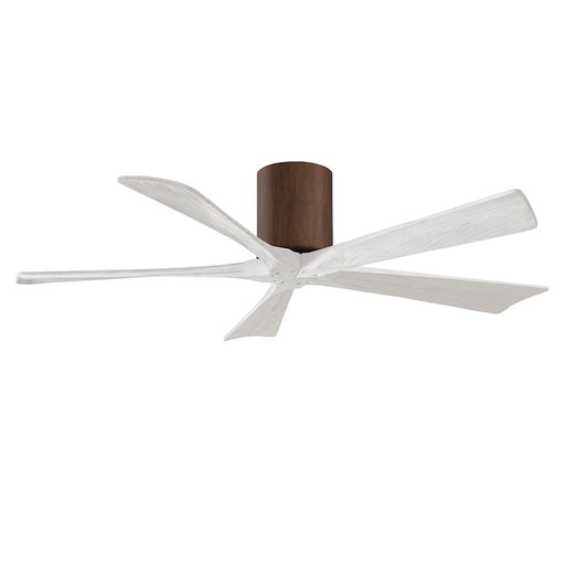 Matthews Fans Irene-5HLK 52in 5-Blade LED Ceiling Fan | Rustic Walnut Tone and Matte White Solid Wood | Living Room | Model IR5HLK-WN-MWH-52