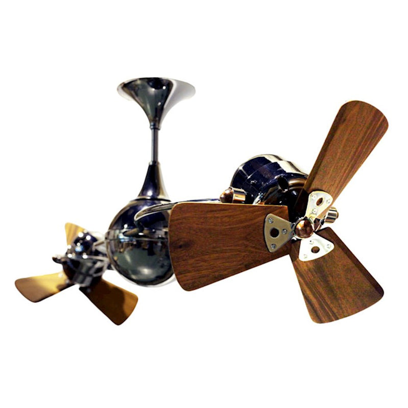 Matthews Fans Italo Ventania 62in Rotational Ceiling Fan | Black Nickel and Mahogany Wood | Living Room & Covered Patio | Model IV-BKN-WD