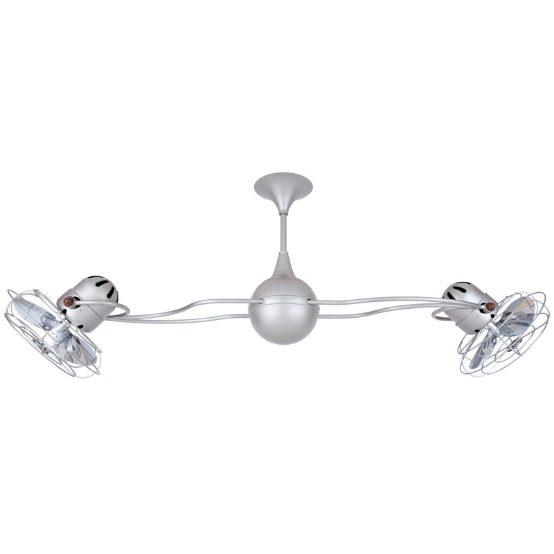 Matthews Fan Company Italo Ventania 53in Ceiling Fan | Brushed Nickel Metal Blades | Indoor Living Spaces | 60 x 14 x 14 in | Model IV-BN-MTL
