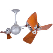 Matthews Fan Company Italo Ventania 62in Ceiling Fan | Brushed Nickel and Mahogany Wood Blades | Living Room & Bedroom | Model IV-BN-WD