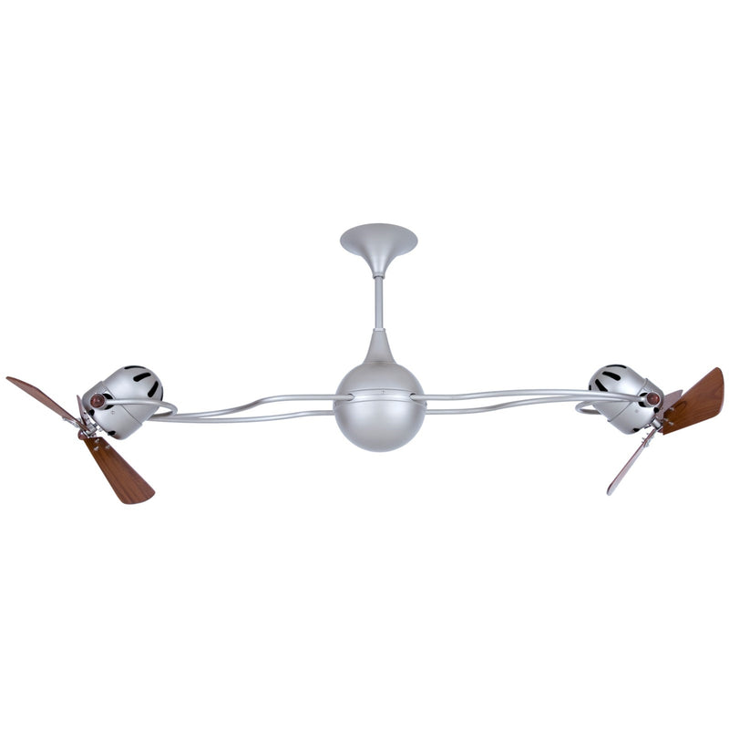 Matthews Fan Company Italo Ventania 62in Ceiling Fan | Brushed Nickel and Mahogany Wood Blades | Living Room & Bedroom | Model IV-BN-WD