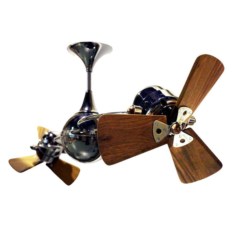 Matthews Fan Company Italo Ventania 62in Ceiling Fan | Brushed Brass and Mahogany Wood Blades | Living Room & Covered Patio | Model IV-BRBR-WD