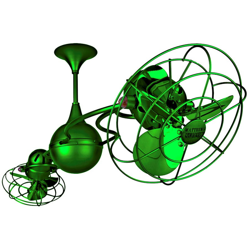 Matthews Fans Italo Ventania 60in 6-Blade Rotational Ceiling Fan | Contemporary Esmeralda Metal | Living Room & Covered Patio | Model IV-GREEN-MTL