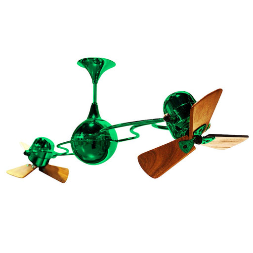 Matthews Fans Italo Ventania 62in 6-Blade Rotational Ceiling Fan | Contemporary Esmeralda & Mahogany Wood | Living Room & Covered | Model IV-GREEN-WD