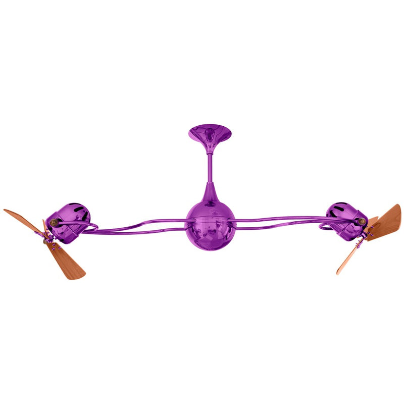 Matthews Fans Italo Ventania 62in 6-Blade Rotational Ceiling Fan | Contemporary Ametista & Mahogany Wood | Living Room | Model IV-LTPURPLE-WD