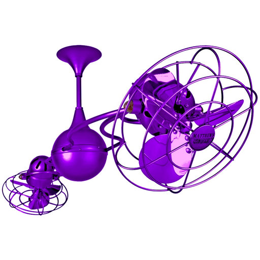 Matthews Fans Italo Ventania 60in Rotational Ceiling Fan | Contemporary Ametista Cast Aluminum and Metal | Living Room | Model IV-PURPLE-MTL