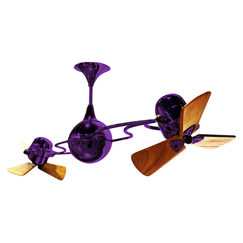 Matthews Fans Italo Ventania 62in Rotational Ceiling Fan | Contemporary Ametista Cast Aluminum and Mahogany Wood | Living Room | Model IV-PURPLE-WD