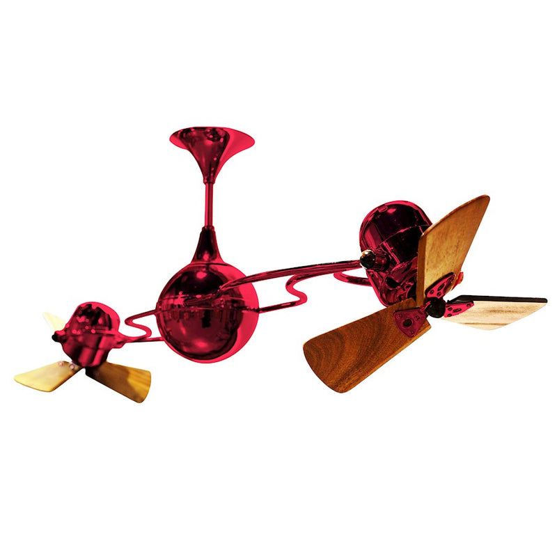 Matthews Fans Italo Ventania 62in Rotational Ceiling Fan | Contemporary Rubi Cast Aluminum and Mahogany Wood | Living Room | Model IV-RED-WD