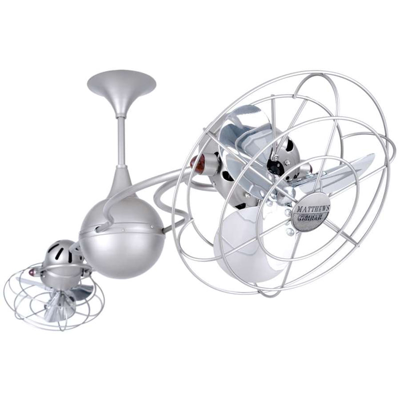 Matthews Fan Company Italo Ventania 60in Ceiling Fan | White and Metal | Living Room & Covered Patio | 60 x 14 x 14 in | Model IV-WH-MTL