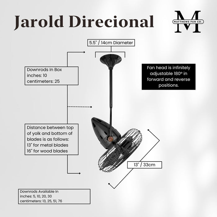 Matthews Fans Fan Jarold Direcional Ceiling Fan, Black Nickel