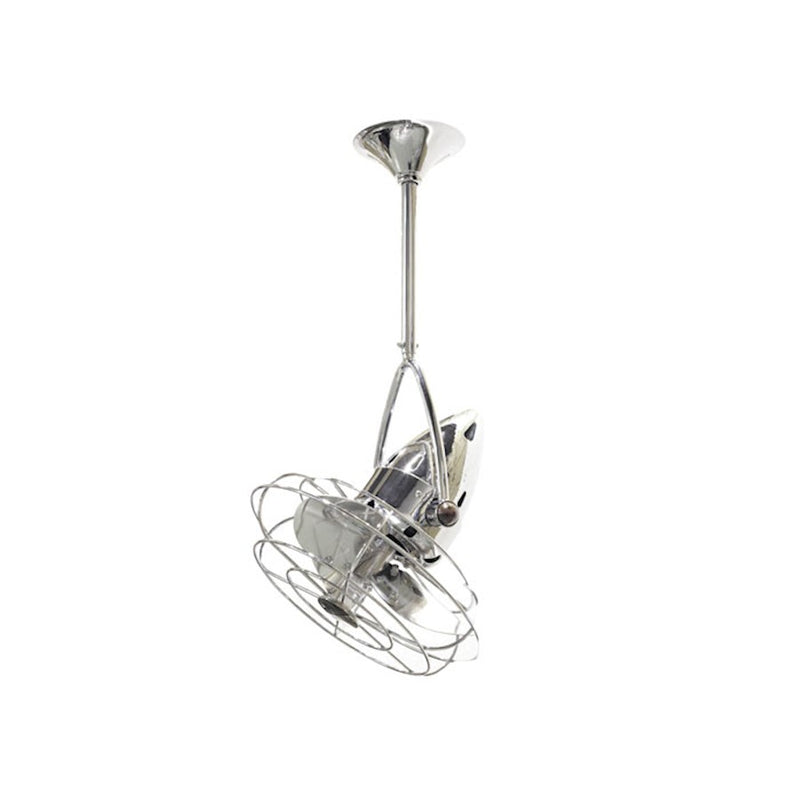Matthews Fan Company Jarold Directional 16in Ceiling Fan | Chrome Steel and Metal Blades | Bedroom & Living Room | 13 x 16 x 16 in | Model JD-CR-MTL