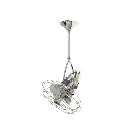 Matthews Fan Company Jarold Directional 16in Ceiling Fan | Chrome Steel and Metal Blades | Bedroom & Living Room | 13 x 16 x 16 in | Model JD-CR-MTL