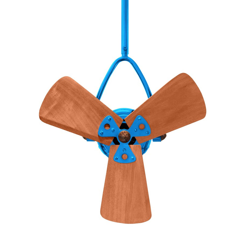 Matthews Fans Jarold 16in Directional Ceiling Fan | Contemporary Agua Marinha and Mahogany Wood | Living Room & Bedroom | Model JD-LTBLUE-WD
