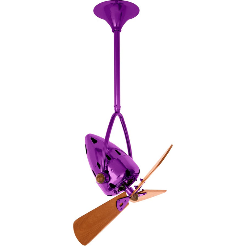 Matthews Fans Jarold 16in 3-Blade Directional Ceiling Fan | Contemporary Ametista and Mahogany Wood | Bedroom & Living Room | Model JD-LTPURPLE-WD