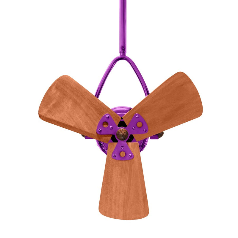 Matthews Fans Jarold 16in 3-Blade Directional Ceiling Fan | Contemporary Ametista and Mahogany Wood | Bedroom & Living Room | Model JD-LTPURPLE-WD