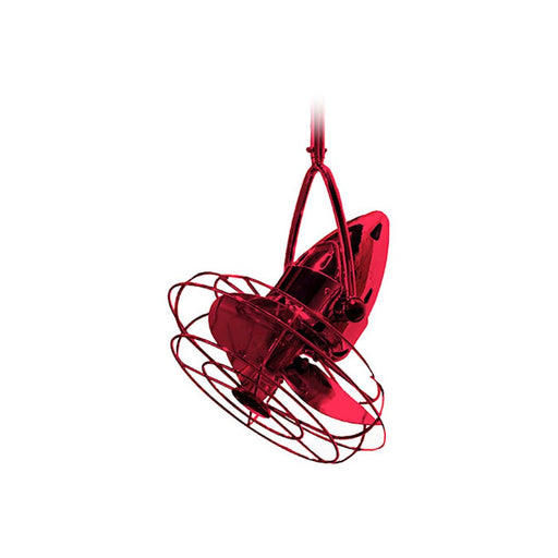 Matthews Fans Jarold 16in 3-Blade Directional Ceiling Fan | Contemporary Rubi and Metal | Bedroom & Living Room | 13 x 13 x 16 in | Model JD-RED-MTL
