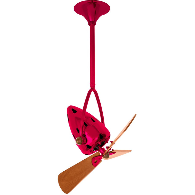 Matthews Fans Jarold 16in 3-Blade Directional Ceiling Fan | Contemporary Rubi and Mahogany Wood | Bedroom & Living Room | Model JD-RED-WD
