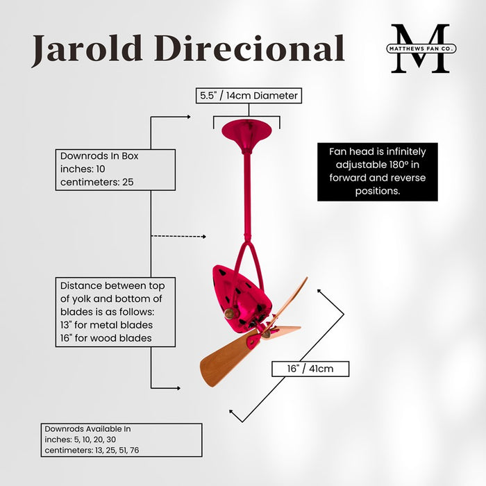 Matthews Fans Fan Jarold Direcional Directional Ceiling Fan, Rubi