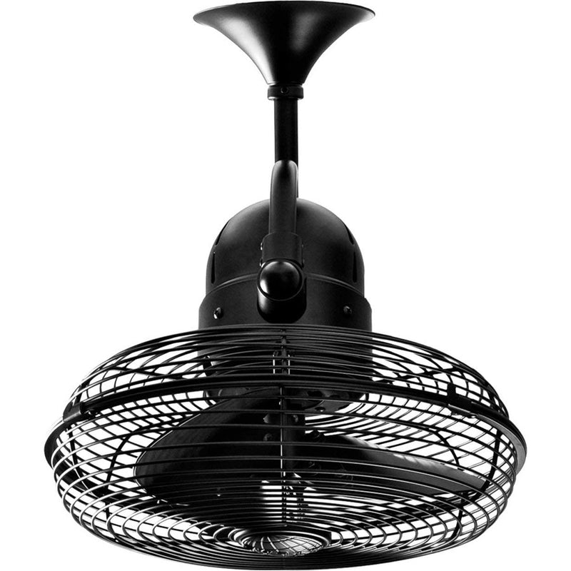 Matthews Fans Kaye 13in 3-Blade Oscillating Wall Fan | Matte Black Cast Aluminum | Covered Patio & Sunroom | 17.5 x 13 x 17.5 in | Model KC-BK