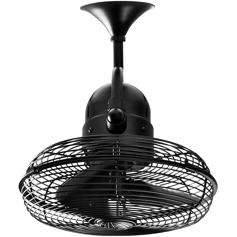Matthews Fans Kaye 13in 3-Blade Oscillating Wall Fan | Matte Black Cast Aluminum | Covered Patio & Sunroom | 17.5 x 13 x 17.5 in | Model KC-BK