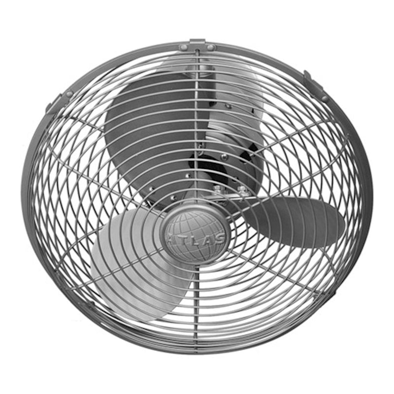 Matthews Fan Company Kaye 17in Oscillating Wall Fan | Brushed Nickel Steel | Indoor & Covered Patio | 13 x 13 x 17 in | Model KC-BN
