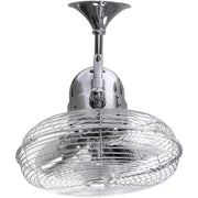 Matthews Fan Company Kaye 17in Oscillating Wall Fan | Polished Chrome Steel | Indoor & Covered Patio | 13 x 13 x 17 in | Model KC-CR