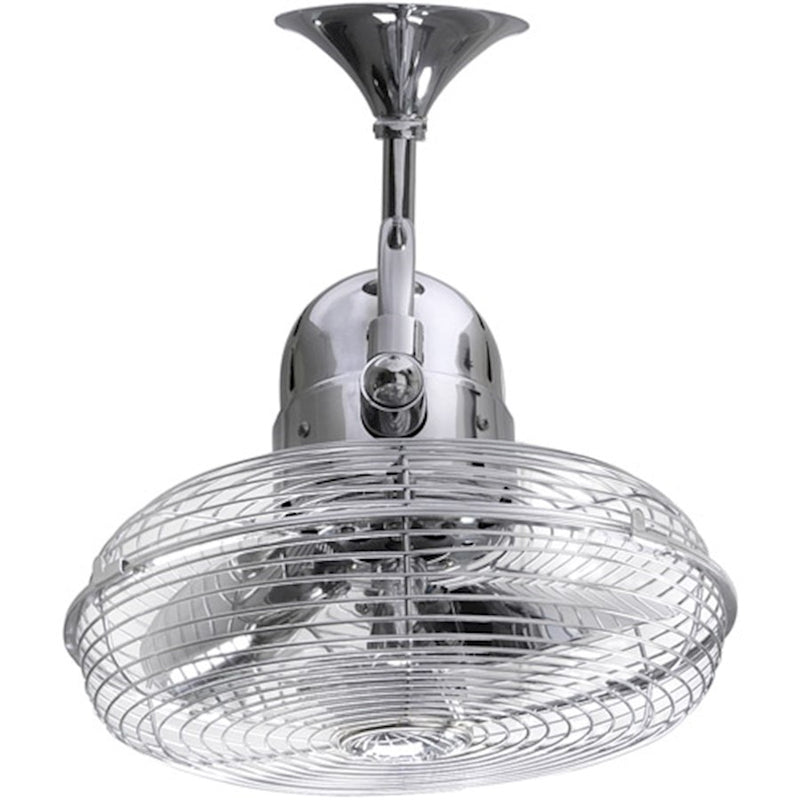 Matthews Fan Company Kaye 17in Oscillating Wall Fan | Polished Chrome Steel | Indoor & Covered Patio | 13 x 13 x 17 in | Model KC-CR
